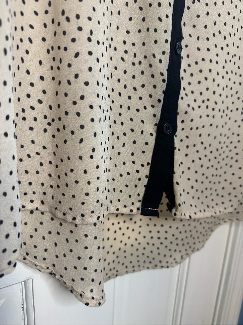 Metaphor Cream Polka Dot Sleeveless Blouse with Embellished Collar - Picture 5 of 8